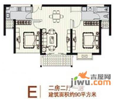 绿地领海二期绿地国际SOHO城2室2厅1卫户型图