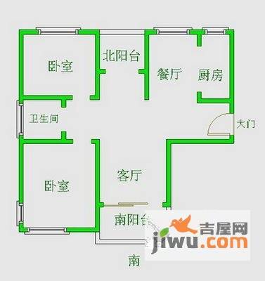 绿地领海二期绿地国际SOHO城2室2厅1卫户型图