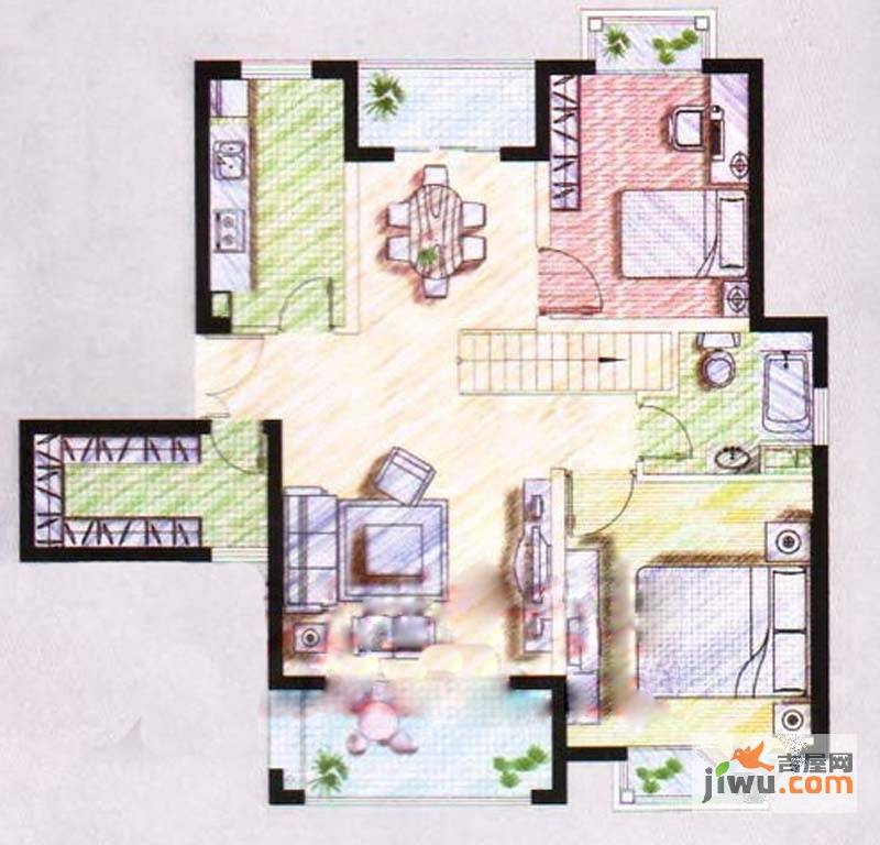 美岸栖庭2室2厅1卫103.1㎡户型图