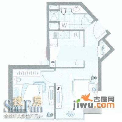 瑞虹新城铭庭2室1厅1卫户型图