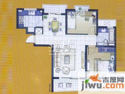 九城湖滨国际2室2厅1卫89㎡户型图