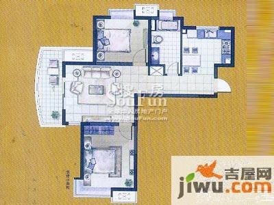 九城湖滨国际2室2厅1卫89㎡户型图