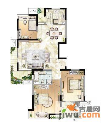 中环一号3室2厅1卫127㎡户型图