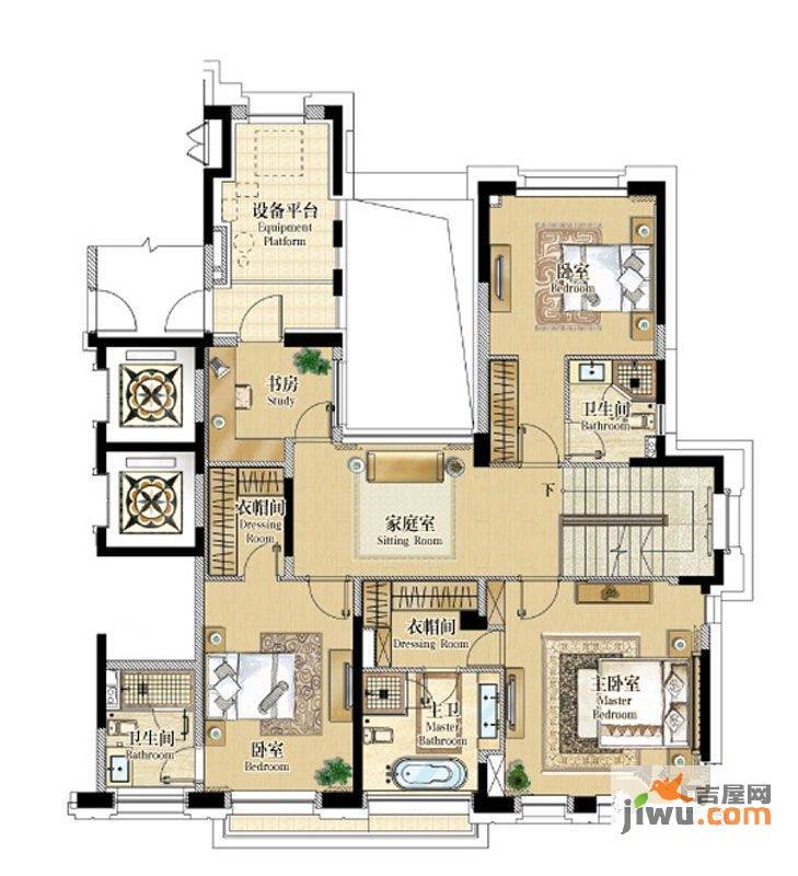 仁恒森兰雅苑别墅5室2厅4卫336.7㎡户型图