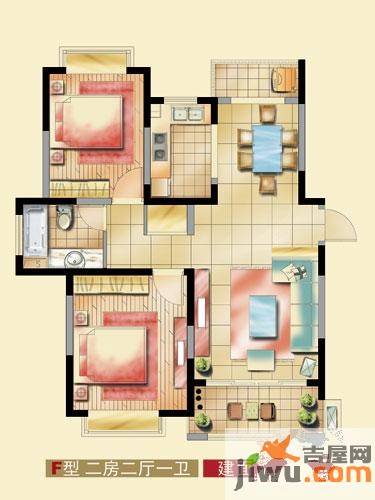 艺泰安邦2室2厅1卫95.6㎡户型图