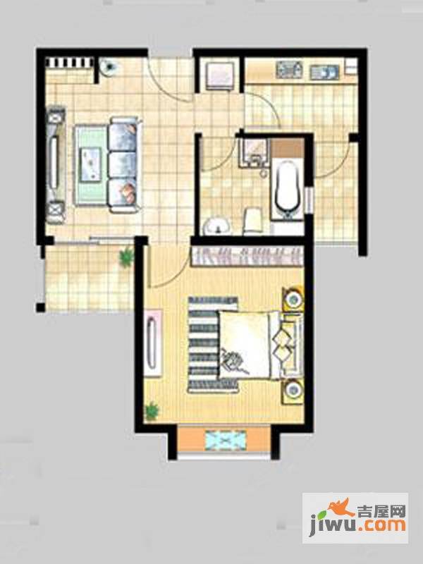 艺泰安邦1室1厅1卫89.4㎡户型图