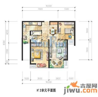 艺泰安邦2室2厅1卫户型图