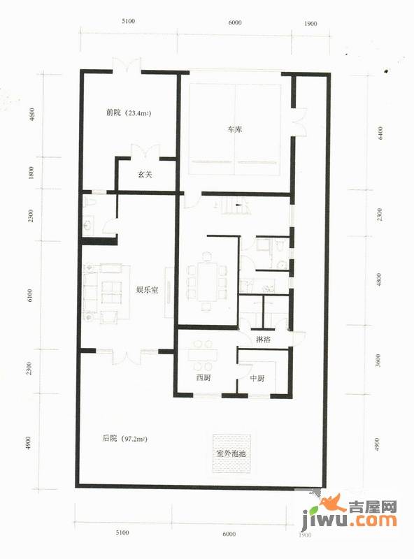 汉魏公馆2室1厅2卫350.9㎡户型图