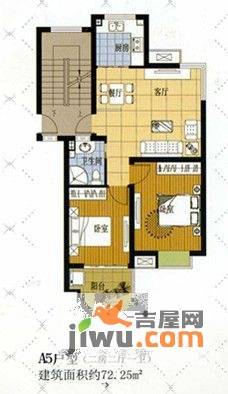 竟达星河湾2室2厅1卫72.3㎡户型图