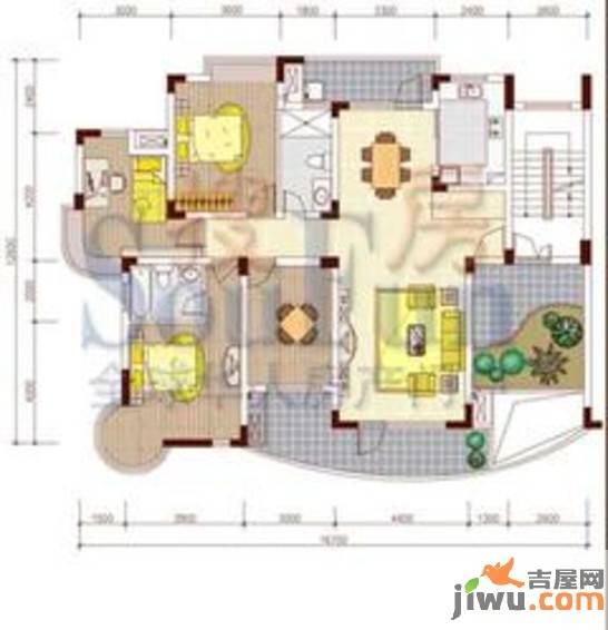 德雅国际花园4室2厅2卫142.4㎡户型图