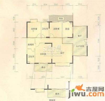 家和盛世花园3室2厅1卫81㎡户型图