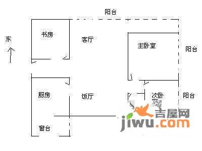 御河堤3室2厅1卫户型图