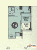 田厦国际中心2室1厅1卫62.4㎡户型图