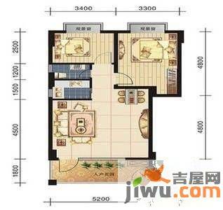 万科清林径2室2厅1卫78㎡户型图