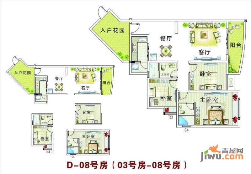 华润·御苑3室2厅2卫117㎡户型图