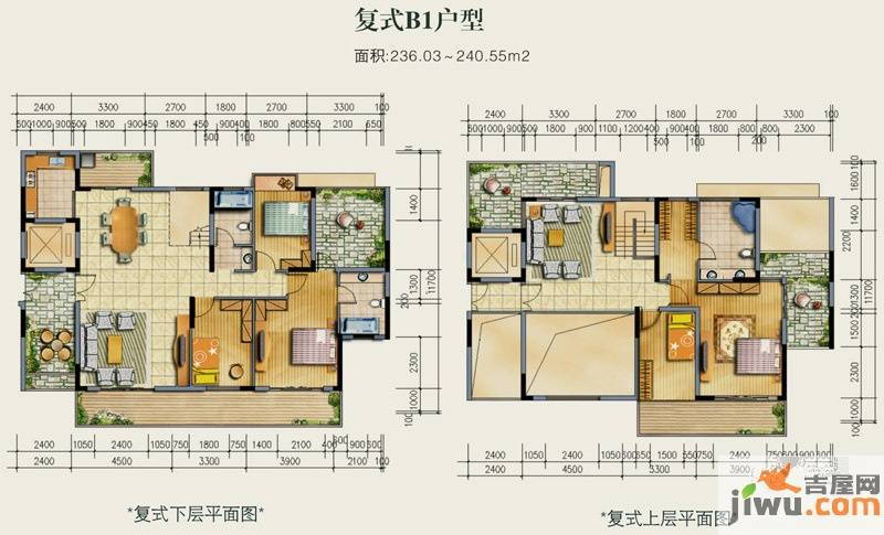 华基江山局外5室3厅3卫236㎡户型图