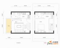 惠东金河湾花园1室1厅2卫33.2㎡户型图