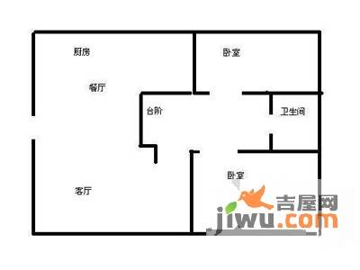 新港天都花园2室2厅1卫户型图