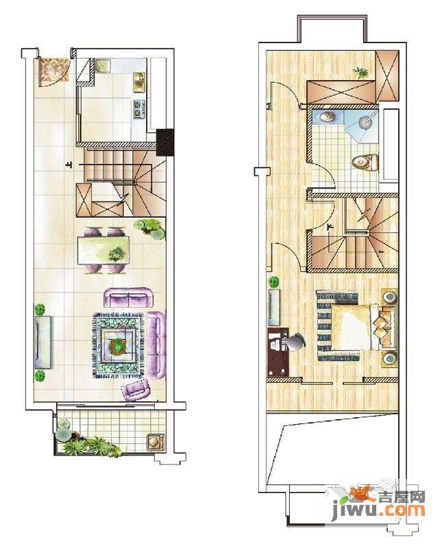 珠江首府悦城1室1厅1卫48㎡户型图