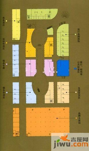 汇金中央广场公寓2室2厅1卫63㎡户型图