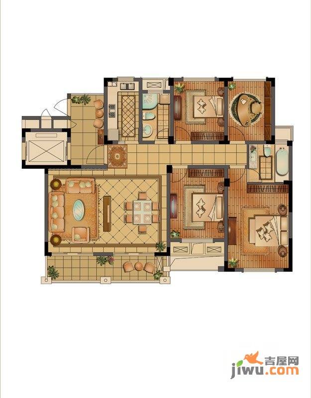 泰和郡4室2厅2卫137㎡户型图