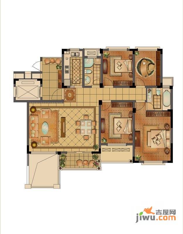 泰和郡4室2厅2卫137㎡户型图