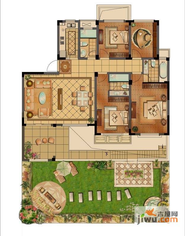 泰和郡4室2厅2卫138㎡户型图