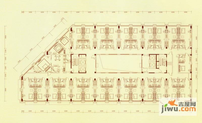 世贸白金公馆2室1厅2卫63㎡户型图