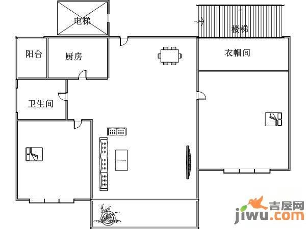 名都凯旋城2室2厅1卫92㎡户型图