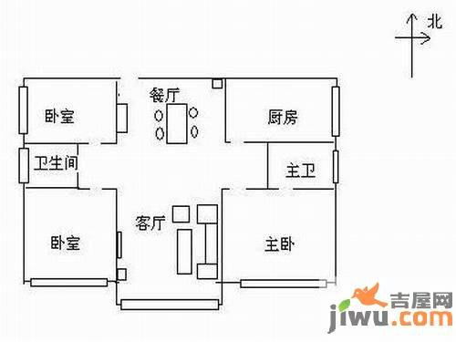 名都凯旋城3室2厅2卫138㎡户型图