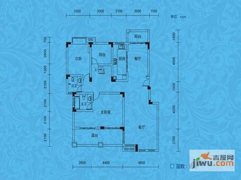 蓝月谷裕源国际山庄4室2厅2卫230㎡户型图