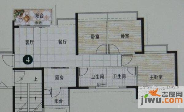 长沙恒大绿洲3室2厅2卫115㎡户型图