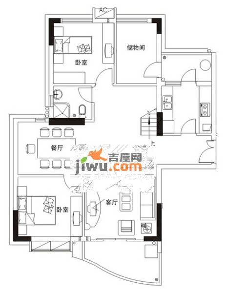 珠江花城4室2厅1卫207㎡户型图