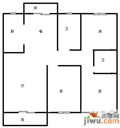 西子花苑3室2厅2卫141㎡户型图