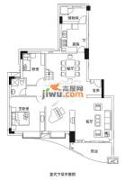 珠江花城3室2厅1卫199㎡户型图