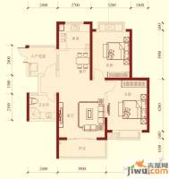 湘江世纪城2室2厅1卫88㎡户型图