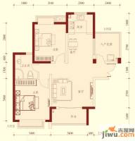 湘江世纪城2室2厅1卫89㎡户型图