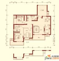湘江世纪城3室2厅2卫124㎡户型图