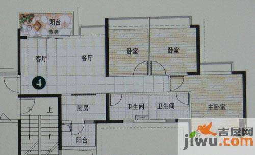 长沙恒大绿洲3室2厅2卫115㎡户型图