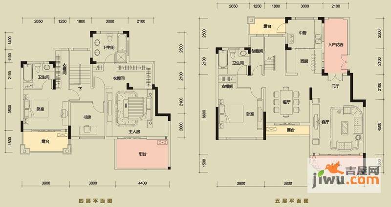 天麓4室2厅3卫210.2㎡户型图