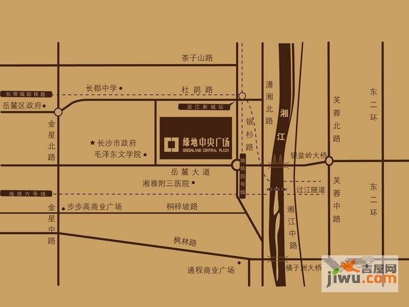 绿地中央广场紫峰位置交通图图片
