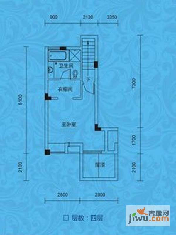 蓝月谷裕源国际山庄3室2厅2卫168㎡户型图