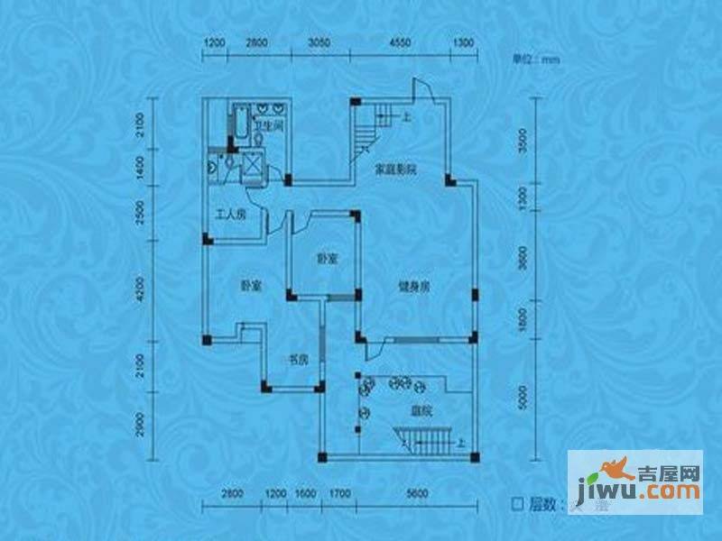 蓝月谷裕源国际山庄3室2厅2卫251㎡户型图