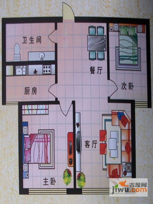 东城明珠2室2厅1卫户型图