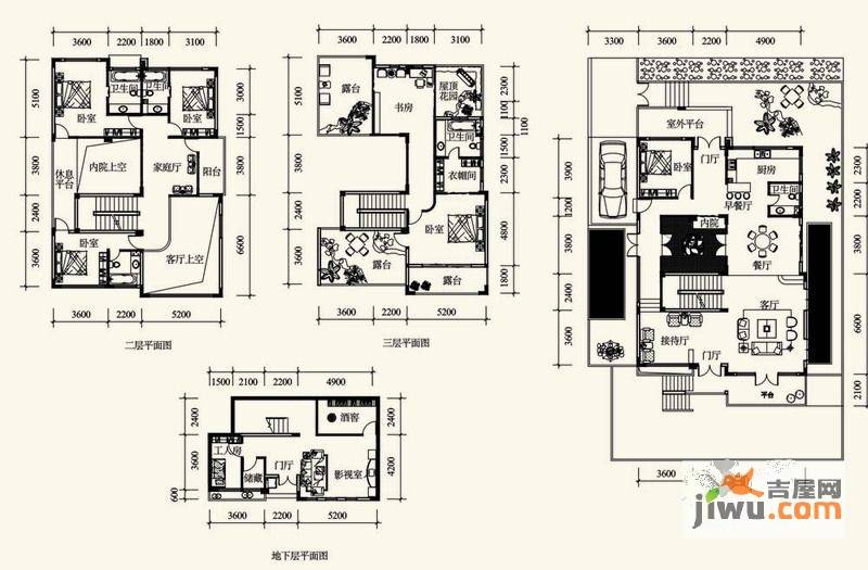 大理山水间5室4厅5卫414.7㎡户型图