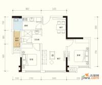 光华逸家2室2厅1卫71.5㎡户型图