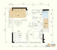 光华逸家2室2厅1卫53.4㎡户型图