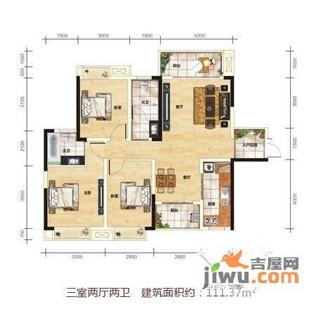 中建御山和苑3室0厅0卫111.4㎡户型图