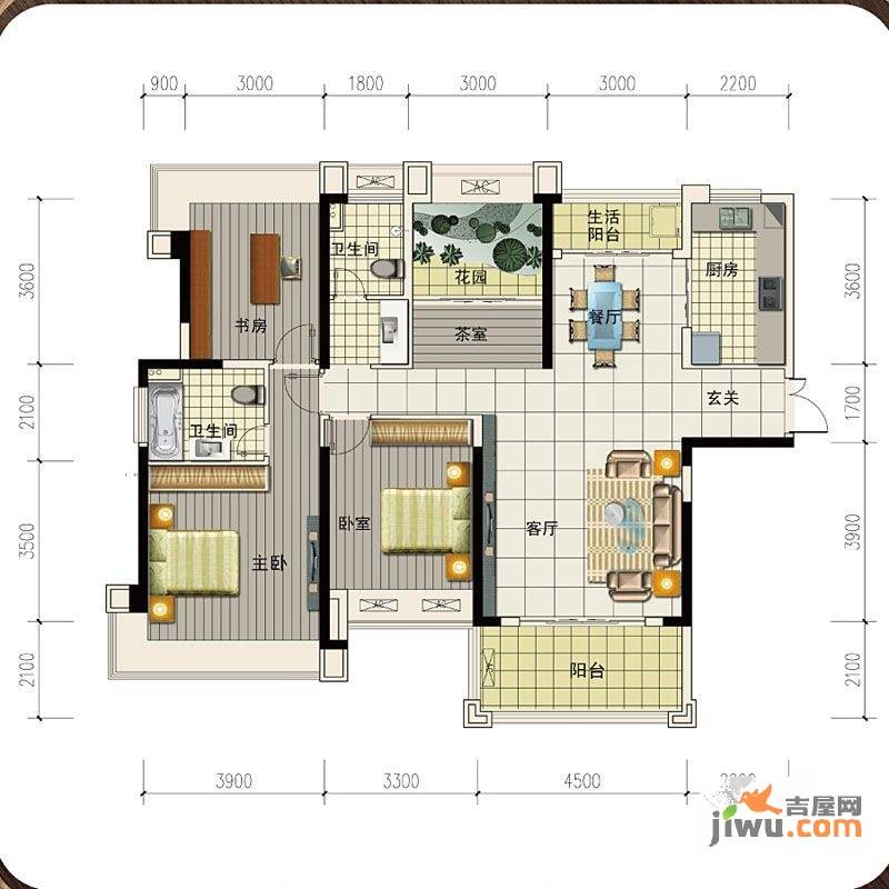 高科慧谷阳光4室2厅2卫148.9㎡户型图