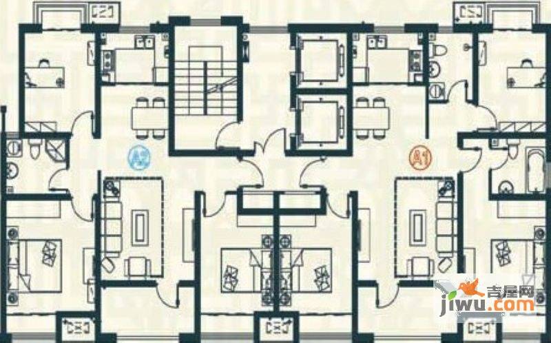 豪邸坊3室2厅2卫109.7㎡户型图